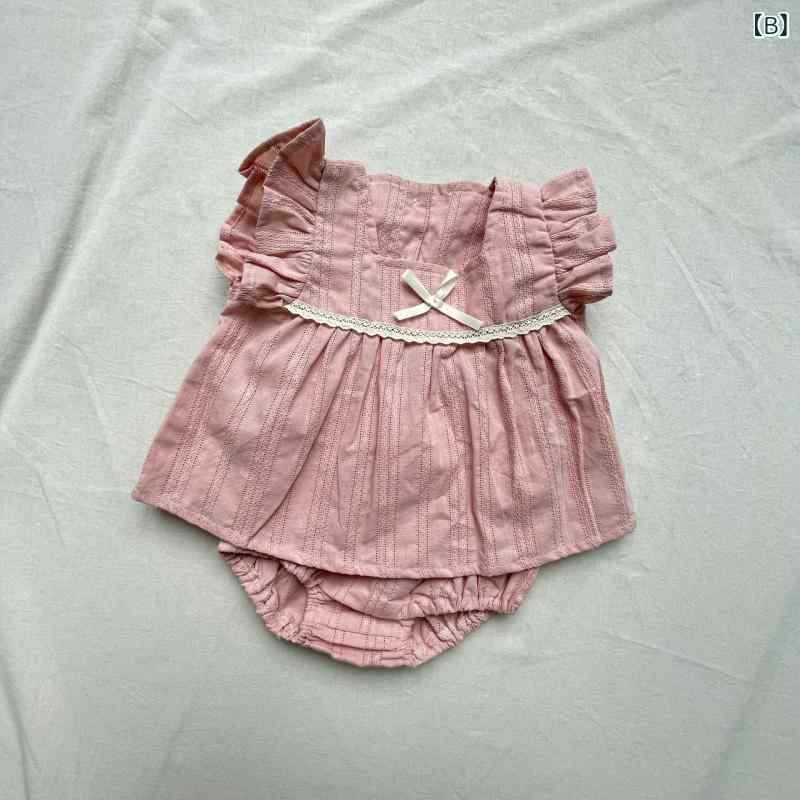ベビー服 女の子 セットアップ シャツ ショートパンツ 2点セット ノースリーブ フ...
