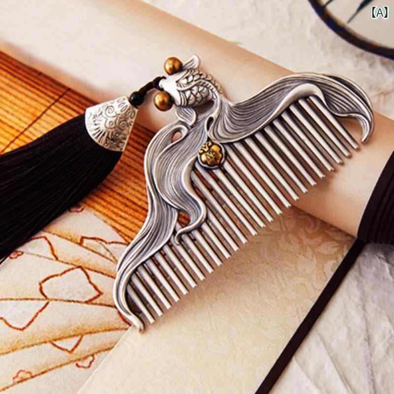 ヘアアクセサリー レディース 櫛 かっさプレート 銅製 ゴールド エスニック 頭皮マ...