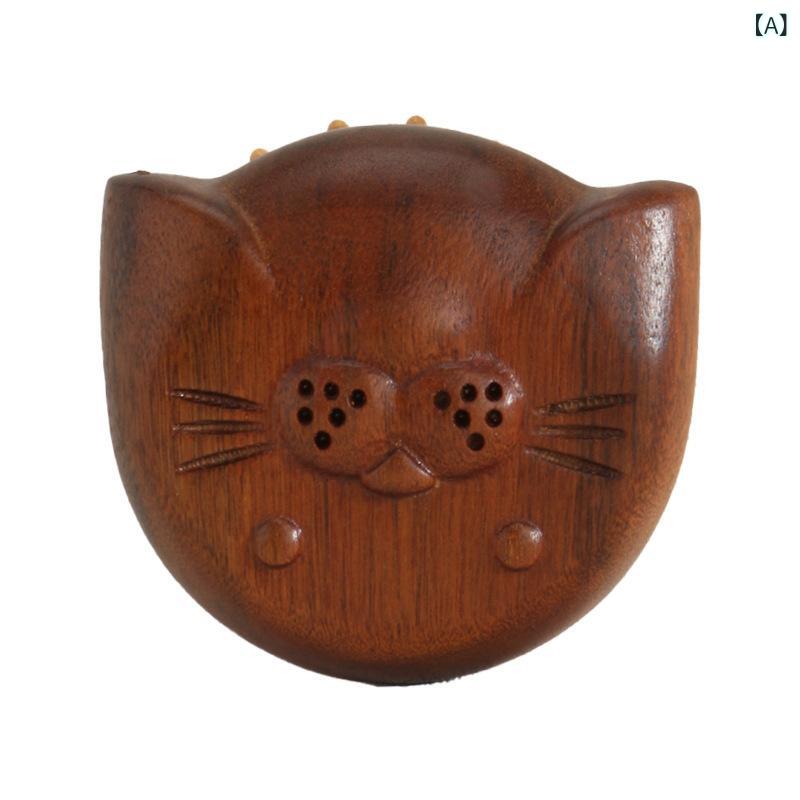 櫛 ブラシ 檀木製 天然木 かわいい猫モチーフ クッションブラシ エアクッション 頭皮マッサージ 髪サラサラ 絡まない スムーズヘア 携帯用 旅行用 持ち運び デイリーユース ヘアケア 男女兼用 ajyuri-10237566 あじゅり サンプル画像2