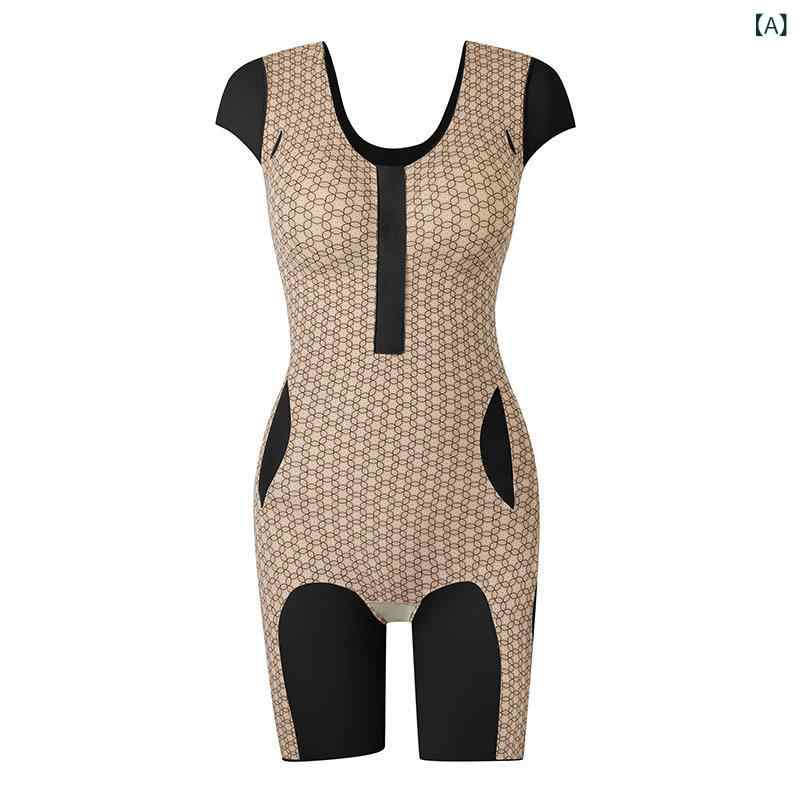 ボディスーツ レディース 女性用 フレンチスリーブ クロッチオープン フロントジップ カップ付き シームレス 補正下着 ボディシェイパー ウエストシェイプ ヒップアップ ナイロンインナー ajyuri-10239277 あじゅり サンプル画像2
