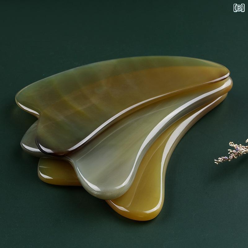 かっさプレート 白水牛角 天然素材 厚手 三角形 イルカ型 滑らか ボディ フェイス 全身用 マッサージ 健康 美容 ツボ押し リラックス ケア