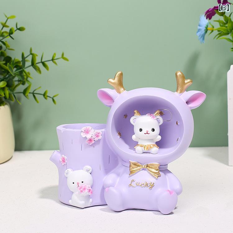 ペン立て かわいい ガーリー ファンシー マーメイド 人魚 シェル 貝殻 卓上収納 デスクオーガナイザー レジン製 樹脂製 オフィス 学習机 子供部屋 文房具入れ 画像3