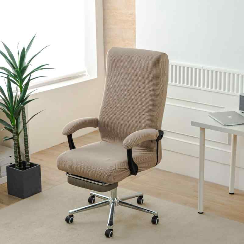 椅子カバー オフィスチェア 社長椅子 回転椅子 デスクチェア用 厚手 伸縮性 ファスナー 一体型 3点セット 立体感のあるフランネル素材 洗濯可能 丸洗いOK 汚れ防止 滑り止め加工 耐久性(3.0)