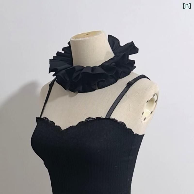 付け襟 レディース 女性用 スタンドカラー ハイネック プリーツ レトロ ヴィンテー...