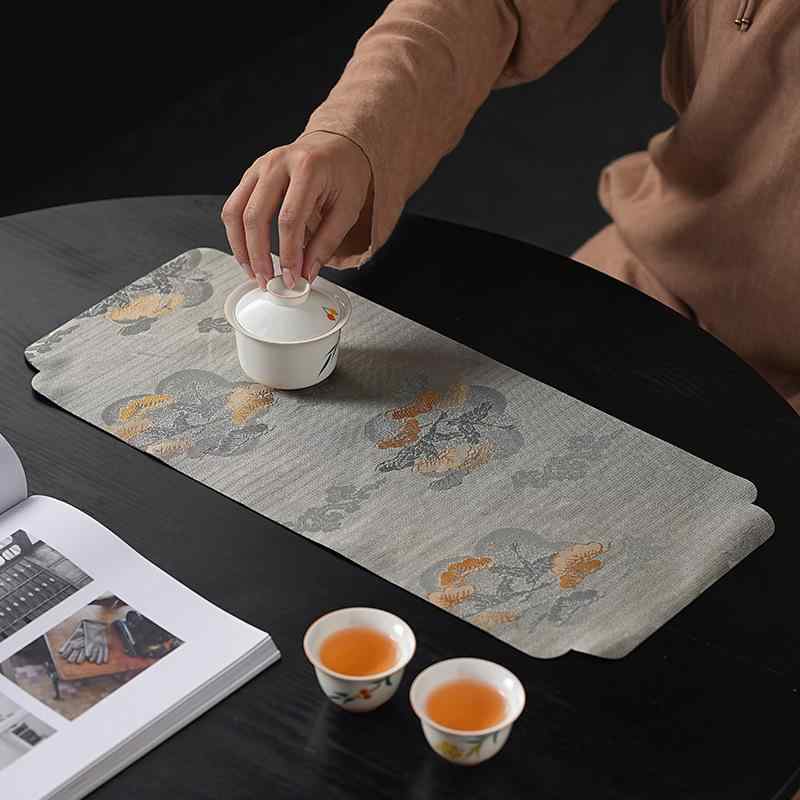 テーブルランナー 錦織り 雲松柄 新中華風 禅モダン 高級感 上質 エレガント リビング ティータイム 防..