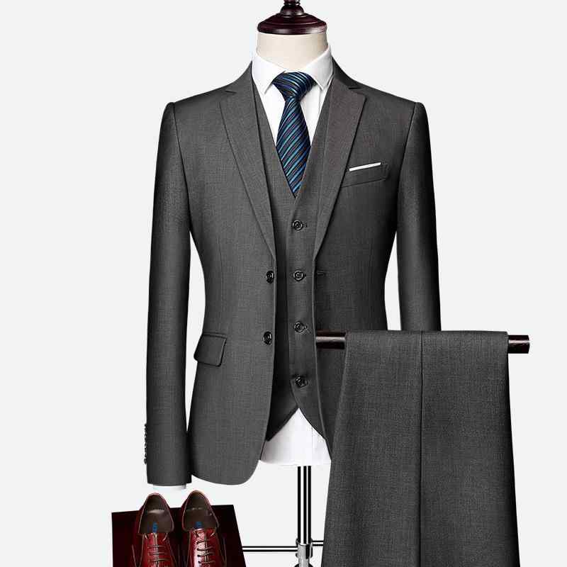 Other Apparel - スーツ 男性用 ビジネス カジュアル スリーピース 2つボタン 通勤 オフィス 結婚式 披露宴 セレモニー フォーマル スリムフィット 綿混 アセテート混紡