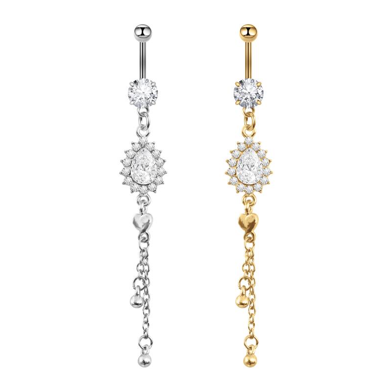 ボディピアス レディース 女性用 ステンレス ヘソピアス サージカルステンレス ジルコニア…