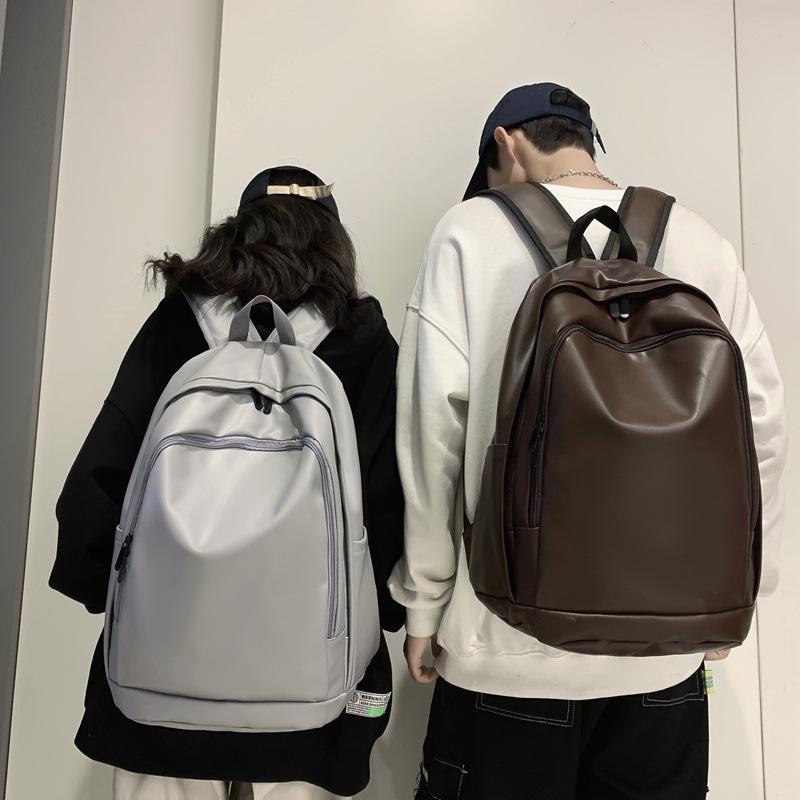 ・カラー展開: 白、黒、グレー、ダークブラウン・性別: ユニセックス・シーン: 校外学習・素材: ポリエステル・スタイル: ジェンダーレス・柄: 無地・裏地: PUレザー・デザイン要素: ステッチ