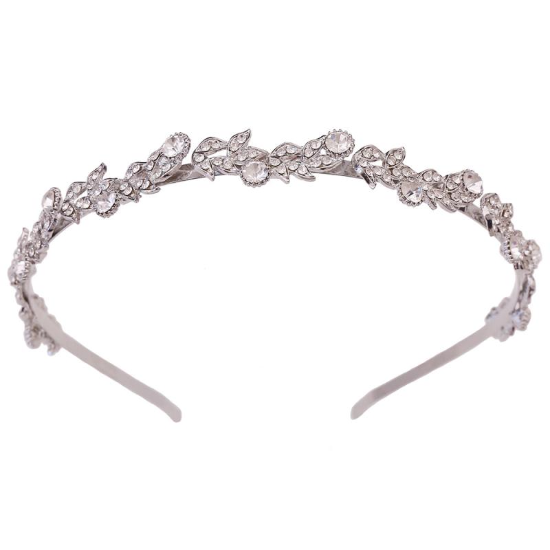 ヘッドドレス カチューシャ レディース リーフ ラインストーン ウェディング ブライダル 花嫁 結婚式 ..