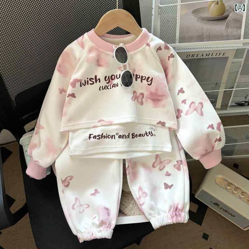 子供服 キッズ 女の子 春秋 韓国風 タイダイ染め コットン セットアップ スリーピ...