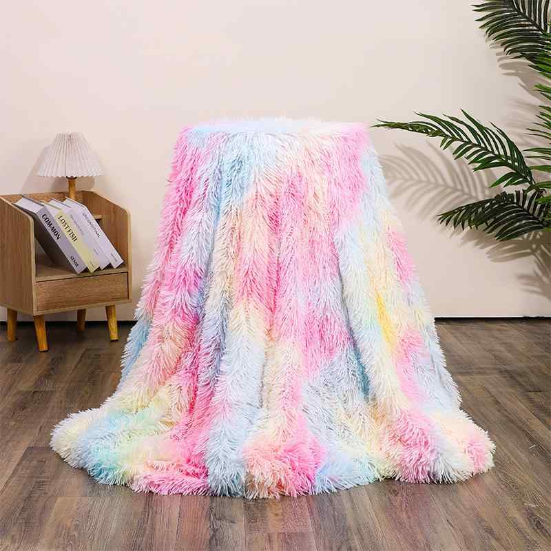 4.5帖用（261 cm×261 cm） - ブランケット レインボー 絞り染め カラフル インスタ風 オフィス 昼寝用 ふわふわ 柔らかい ポリエステル リバーシブル ひざ掛け ソファ リビング オールシーズン