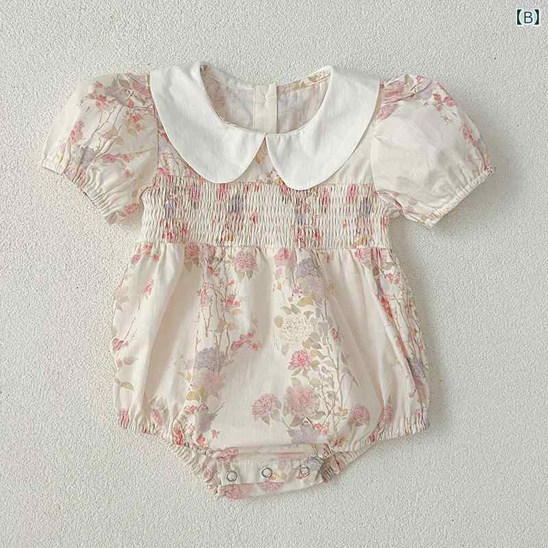 ベビー服 女の子 春夏 かわいい 花柄 半袖 ワンピース ロンパース 姉妹コーデ コッ...