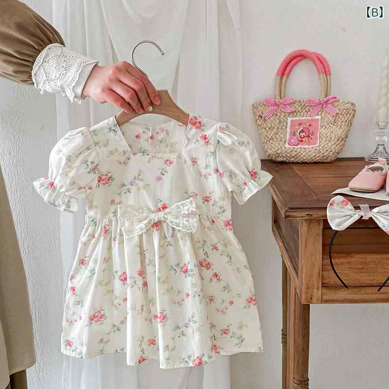 あじゅりのベビー服 ロンパース ワンピース 女の子 女児 キッズ 半袖 韓国風 姉妹コーデ 綿100% コットン 春夏 普段着 お出かけ かわいい｜アングル3