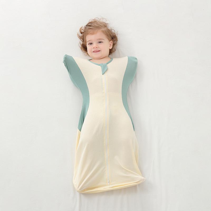 スリーパー 新生児 ベビー 乳児 赤ちゃん モロー反射対策 おくるみ スワドル 寝袋 ベスト型 竹繊維 通..