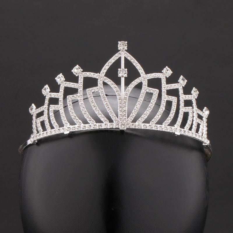 ヘアアクセサリー レディース 半円型 高め ラインストーン クラウン ティアラ 合金製 ブライダル 結婚..