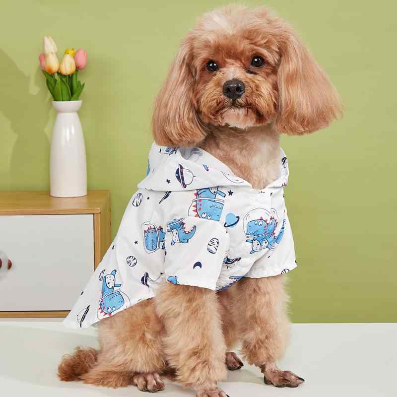 ペット用 レインコート 犬用 猫用 キャラクター 恐竜柄 防水 撥水 雨具 軽量 お散歩 梅雨対策 おしゃれ かわいい