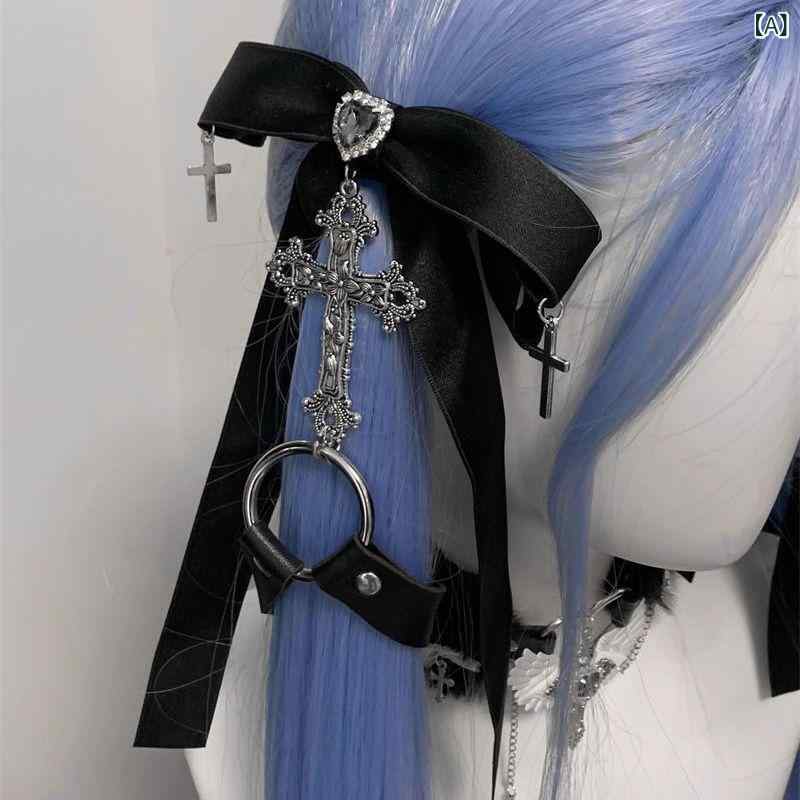 ヘアアクセサリー レディース 個性派 ダークゴシック サブカルチャー JKスタイル ...