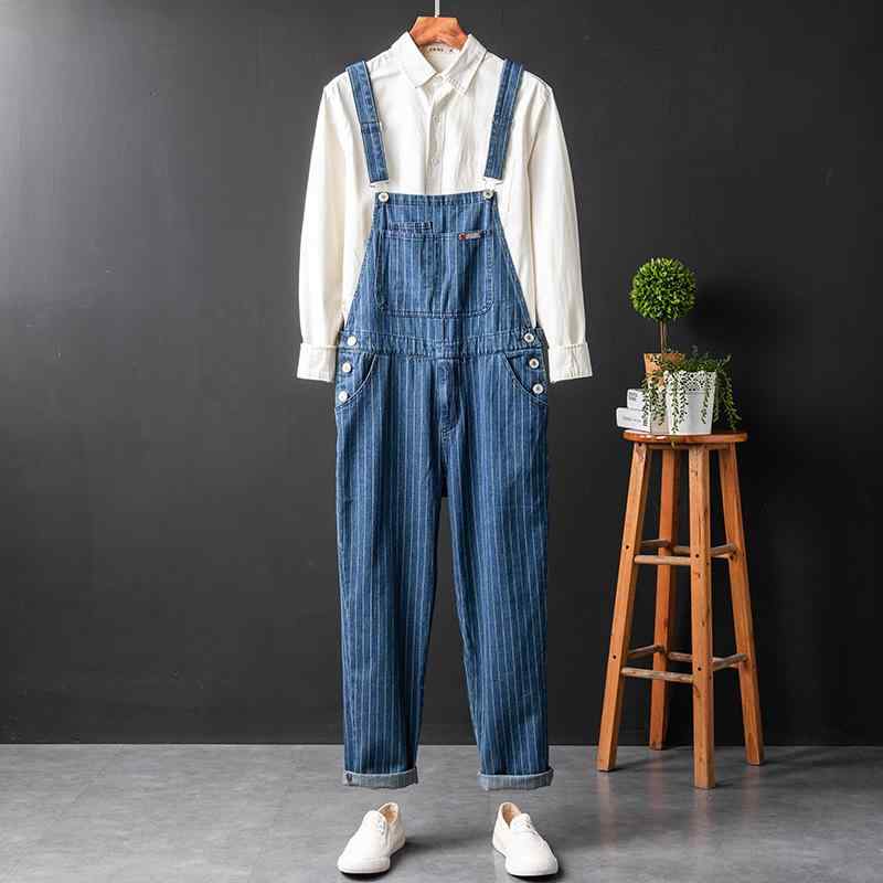 ・カテゴリ: デニムパンツ・スタイル: サロペットパンツ・テイスト: レトロ・性別: メンズ・対象年齢: ティーン、成人・主な素材: デニム（アクリル54%）・シルエット: ストレート・丈: フルレングス・ウエスト: ミドルウエスト・フロント: ジッパーフライ・厚さ: 標準・加工: ダメージ加工・適合シーズン: オールシーズン・カラー展開: ブルー・サイズ展開: M, L, XL, XXL, XXXL