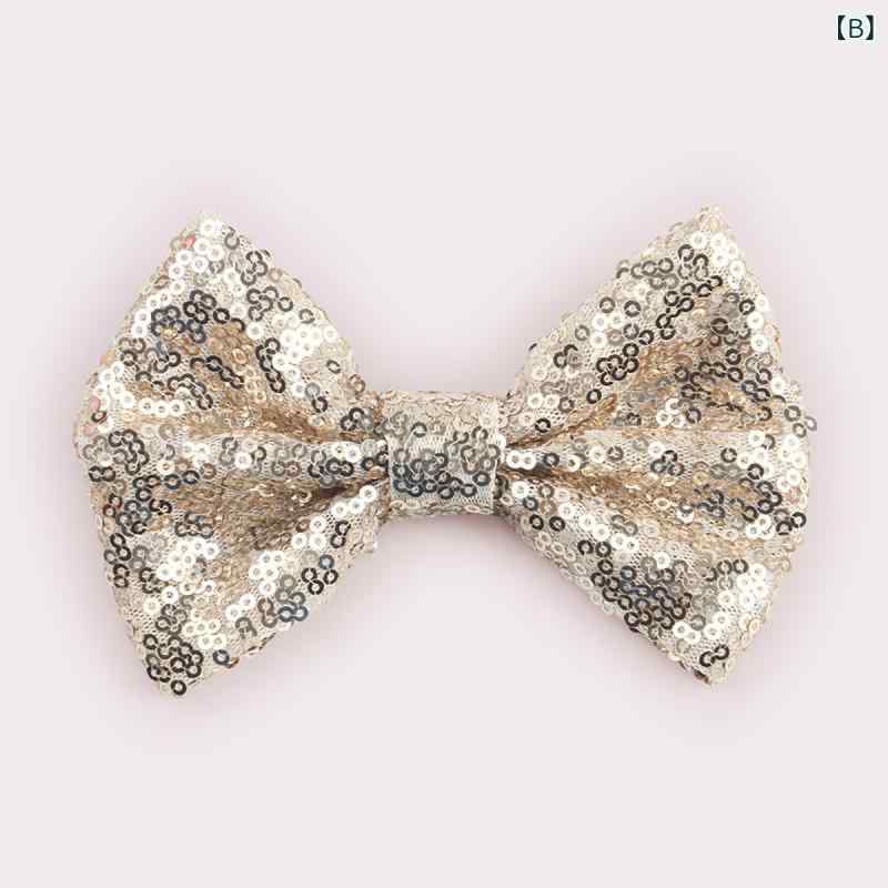 ヘアクリップ キッズ ベビー かわいい 刺繍 キラキラ スパンコール 大きめ リボン ...