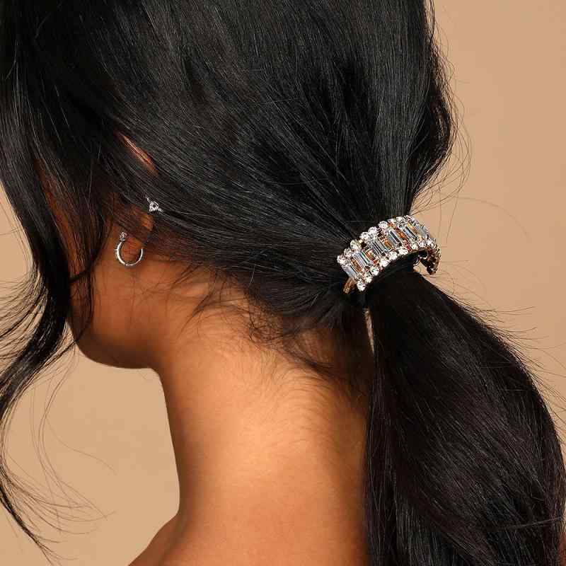 ・カテゴリ: ヘアアクセサリー・主な素材: ラインストーン・スタイル: シンプル・スタイル分類: ファッション通勤・加工方法: メッキ・モチーフ: 四角形、幾何学・特徴: 高弾力・カラー展開: ゴールド、シルバー