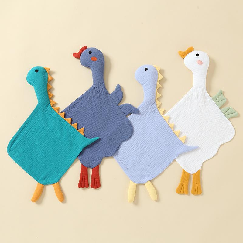 ベビー ぬいぐるみ 赤ちゃん 新生児 コンフォーター 歯固め 綿100% ガーゼ 口に入れても安心 寝かしつけ 添い寝 睡眠サポート アニマル 恐竜 白鳥