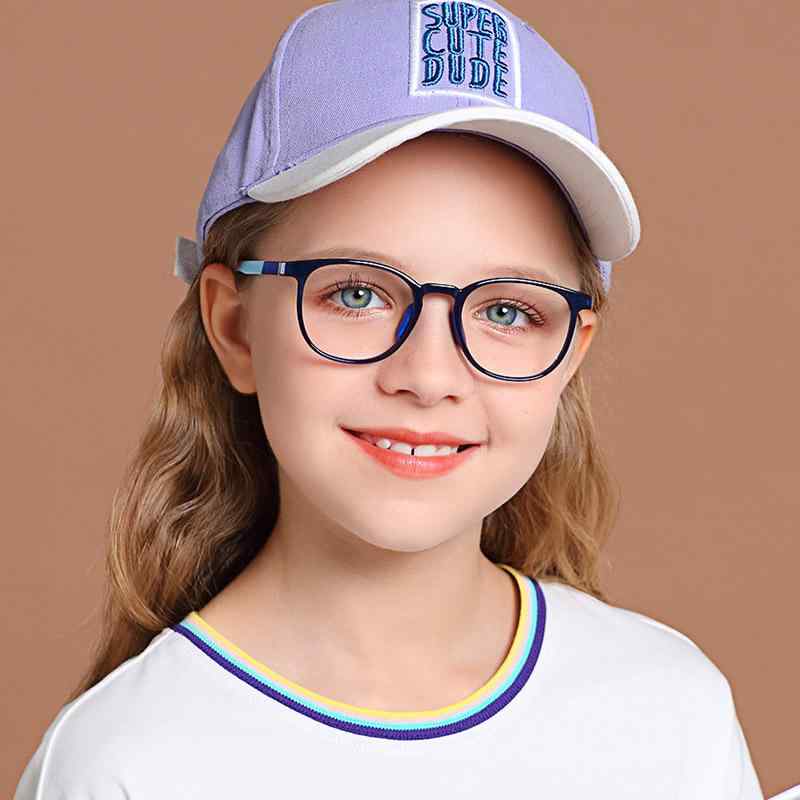メガネ キッズ 子供用 ブルーライトカット 度なし 保護眼鏡 TR90 軽量 柔軟 楕円形 全縁フレーム 学生 通学 普段使い おしゃれ ACレンズ