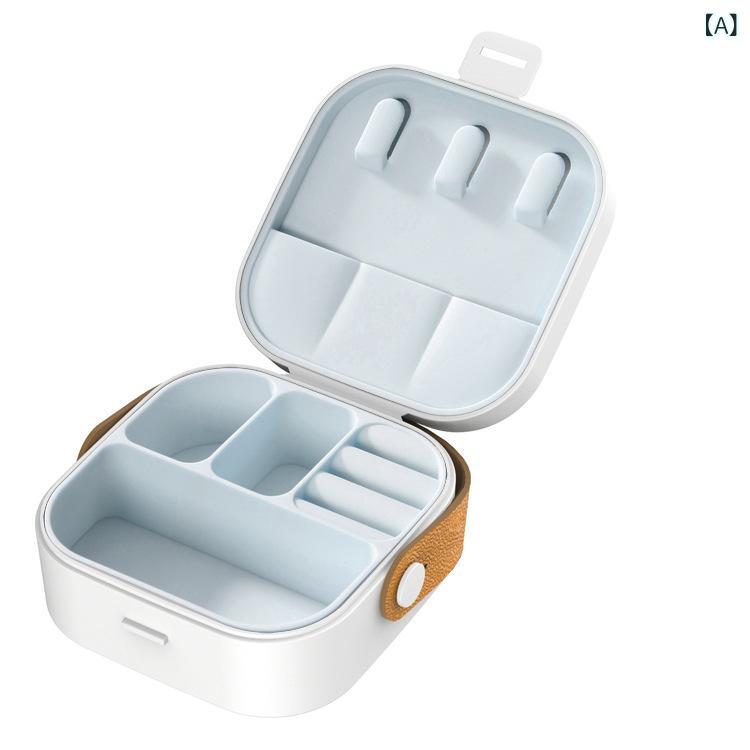 ジュエリーボックス レディース 多機能 携帯用 鏡付き ミニ アクセサリーケース プラスチック フタ付き 小型 指輪 ネックレス イヤリング ピアス 収納 旅行用 持ち運び ajyuri-11011197 あじゅり サンプル画像2