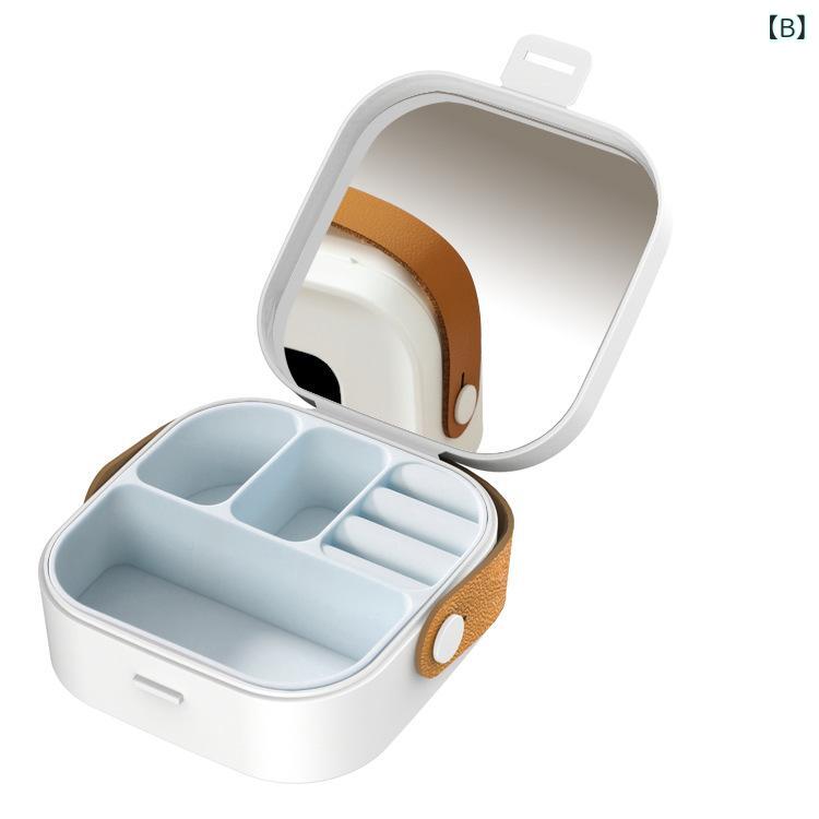 ジュエリーボックス レディース 多機能 携帯用 鏡付き ミニ アクセサリーケース プラスチック フタ付き 小型 指輪 ネックレス イヤリング ピアス 収納 旅行用 持ち運び ajyuri-11011197 あじゅり サンプル画像3