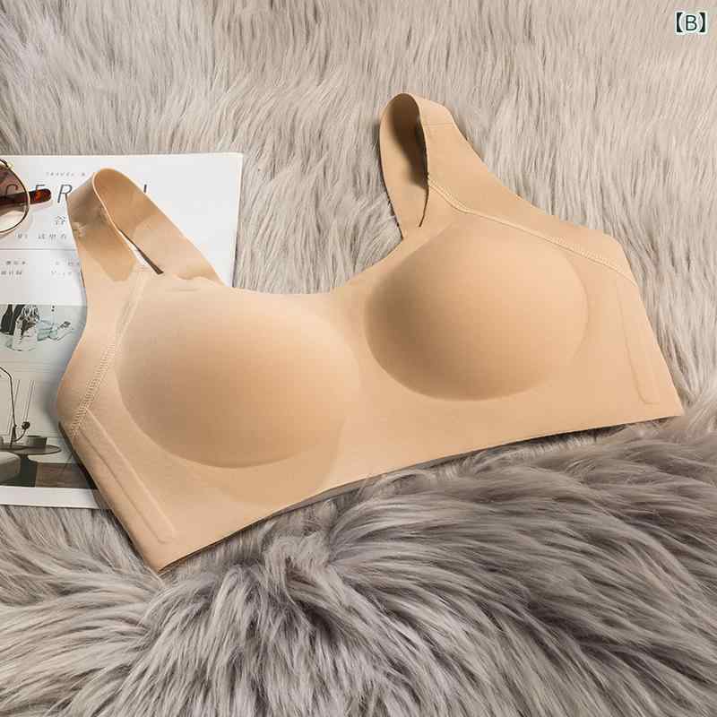 ブラジャー レディース 春夏 薄手 ノンワイヤー シームレス 副乳カバー 脇高 寄せ上げ 谷間メイク 小さく見せる 垂れ防止 ホールド 通気性 吸汗性 快適 補正下着 一体型 ブラトップ 3/4カップ モールドカップ 美背 普段使い ナイトブラ ルームブ