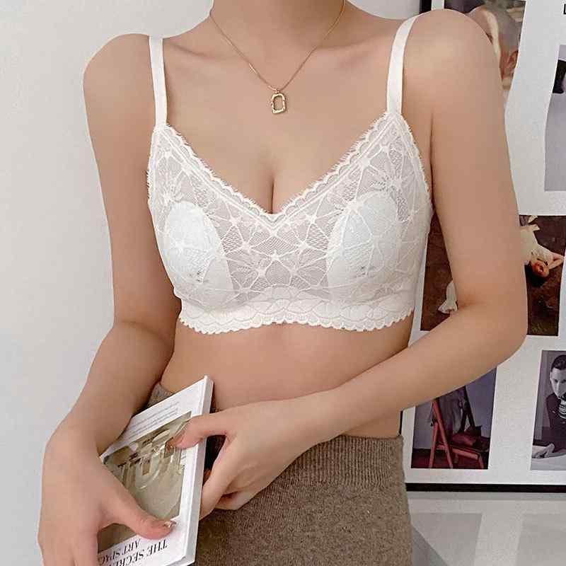 ブラジャー レディース 女性用 うさ耳 大胸を小さく見せる ミニマイザー ノンワイヤー シームレス 透け防止 ホールド 補正下着 着痩せ フルカップ 薄手モールドカップ 美背 ナイロン シンプル カジュアル