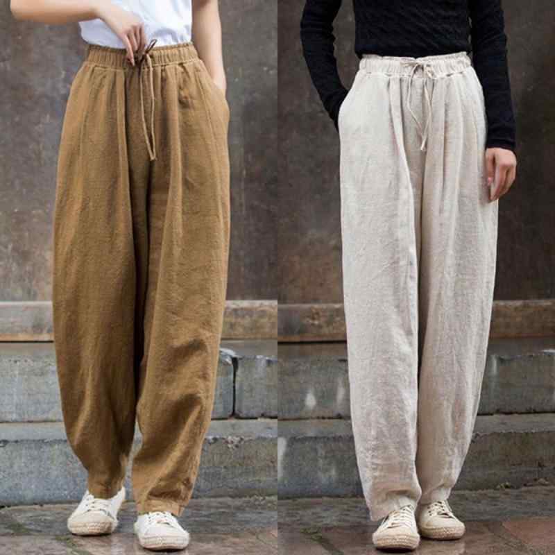 パンツ レディース ゆったり リラックス バルーン ジョガー 裾絞り 綿麻 ポリエス...