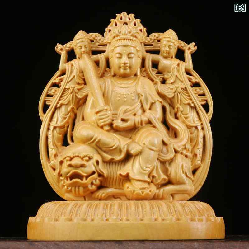 仏像 仏具 黄楊木彫り つげ材 千手観音 不動明王 八大守護神 精巧 手彫り 車載用 車内装飾 仏壇用 家庭供養 卓上置物 開運 お守り ギフト 贈り物 [3]