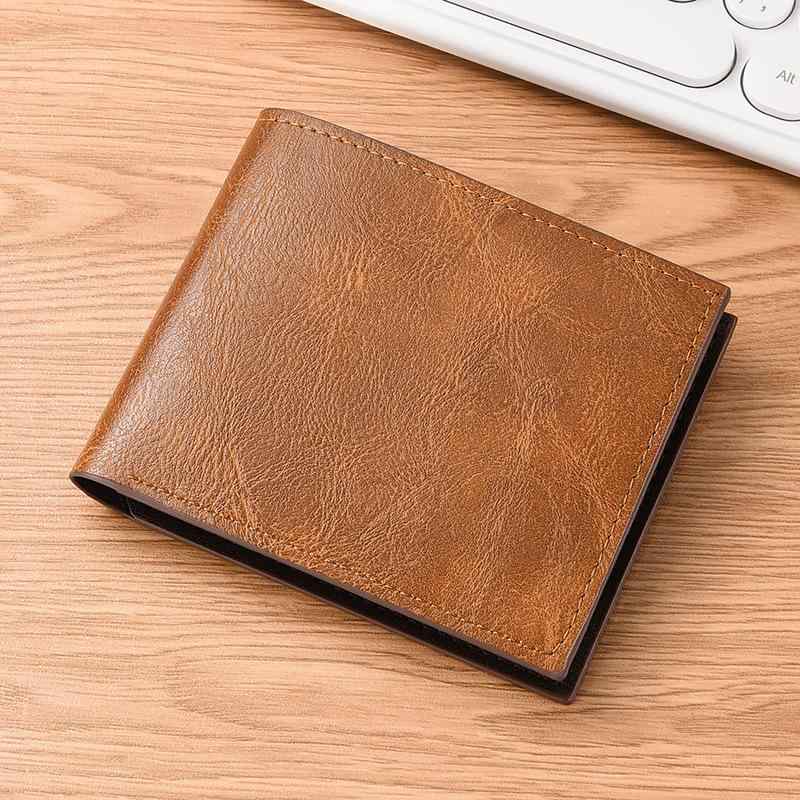 樂天商城 - 財布 メンズ 男性用 学生 PUレザー 二つ折り 短財布 レトロ ヴィンテージ スキミング防止 耐摩耗性 ブラック ブラウン デイリーユース 普段使い カジュアル