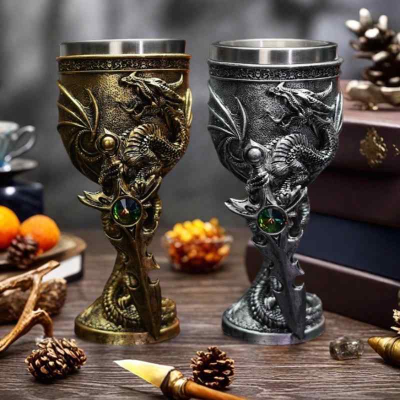 ・カテゴリ: ワイングラス・素材: ステンレス、樹脂手描き・容量: 101-200ml・スタイル: レトロ、ライトラグジュアリー・カラー展開: 銅色、銀色、赤色、青色・個数: 1個・重量: 約300g・デザイン: 十二支