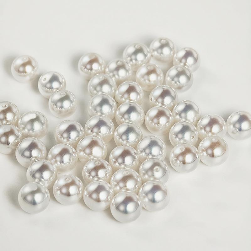 アクセサリーパーツ クリスタルガラス マベパール 模造パール 全通タイプ 高輝度 虹色 オーロラカラー 光沢 DIYビーズ 散珠 手作り ハンドメイド ブレスレット ネックレス 丸玉 電気メッキ加工 ホワイト グレー ミックスカラー 6mm 8mm 10m