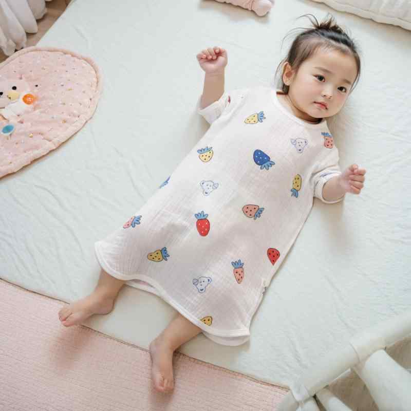 嬰兒寢具, 被套組（整組） - スリーパー ベビー キッズ 男の子 女の子 半袖 薄手 ダブルガーゼ 綿 パジャマ 寝巻き 吸湿速乾 Aクラス 子供服 春夏