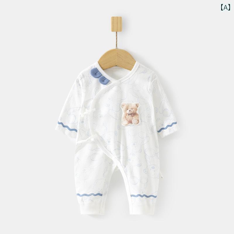 あじゅりのロンパース 新生児 ベビー 赤ちゃん 接触冷感 綿 コットン 薄手 軽量 蝶々デザイン バタフライ 夏 サマー 普段使い 部屋着 カバーオール ボディスーツ カジュアルスタイル｜アングル2