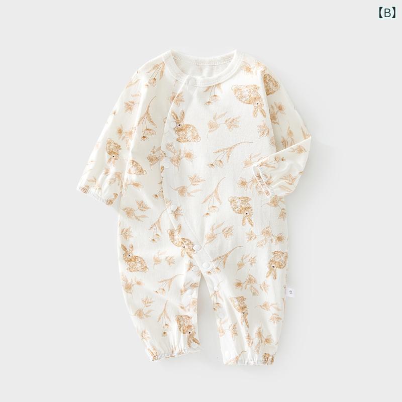 ロンパース ベビー 男の子 女の子 新生児 乳幼児 夏物 綿 薄手 長袖 冷房対策 カバ...