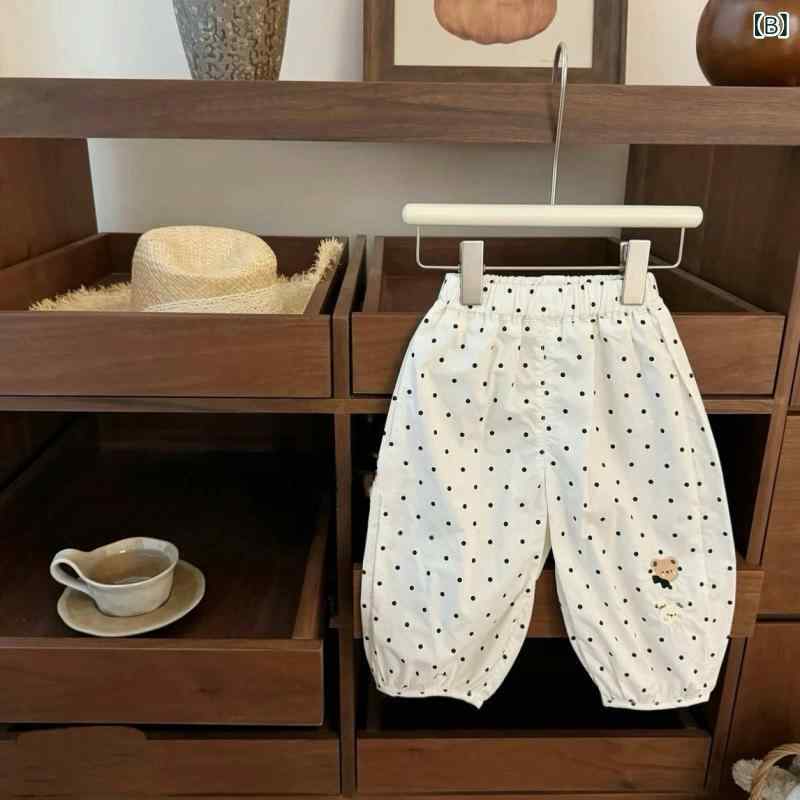 セットアップ 女の子 ベビー 女児 夏 半袖Tシャツ トップス ドット柄 水玉 7分丈パ...