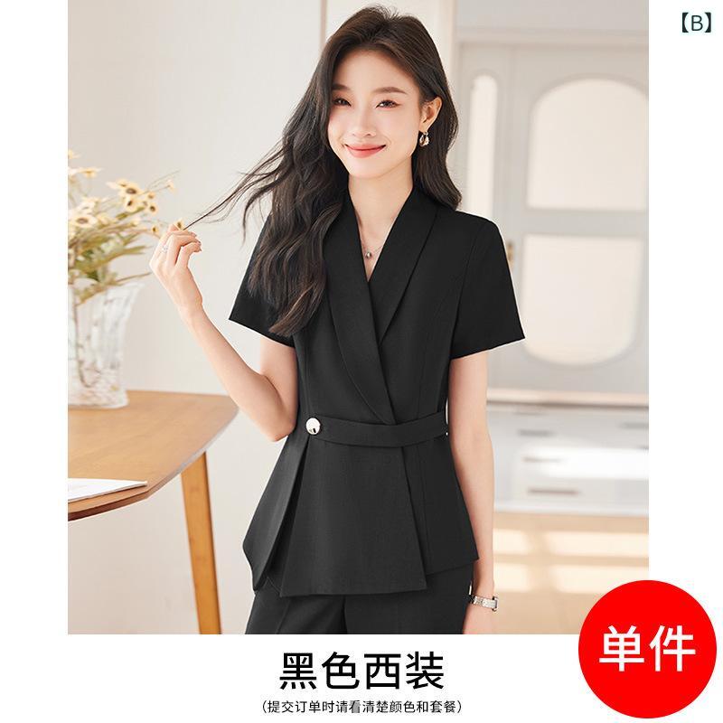 スーツ レディース 春夏 ビジネス オフィス 通勤 ホテル 受付 制服 セットアップ ...