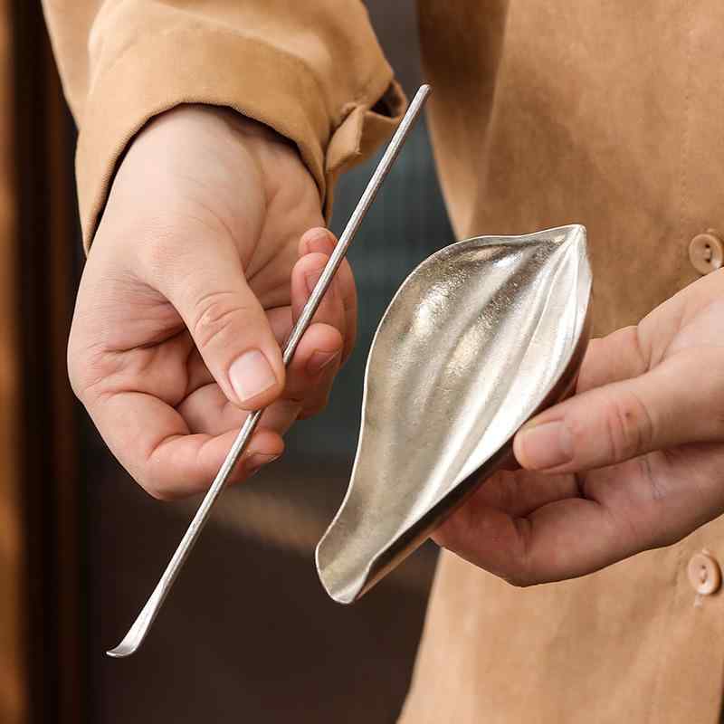茶道具 純チタン製 蓮弁型 茶則 茶葉ほぐし匙 ティータイム 来客 ギフト おしゃれ ...
