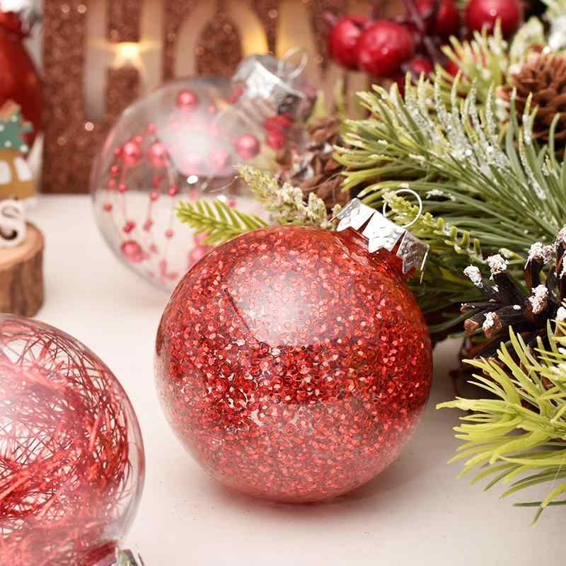 クリスマスオーナメント PET製 クリアボール 6cm 30個セット クリスマスツリー飾り ゴールド シャンパンゴールド パープル シルバー レッド ホワイト