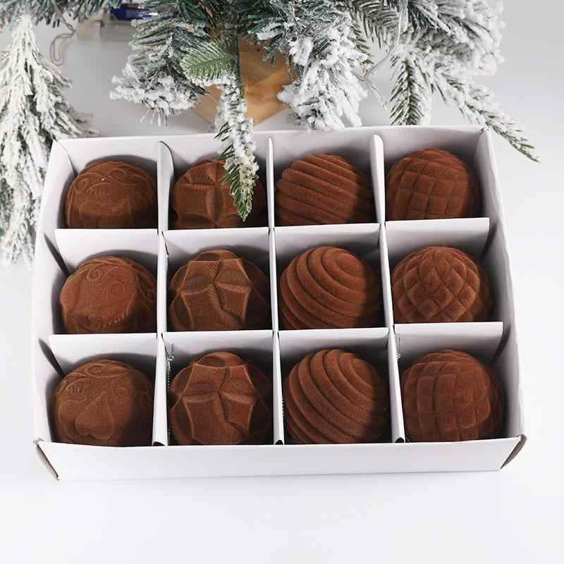 クリスマスオーナメント クリスマスボール フロッキー加工 変形 ユニーク 華やか おしゃれ 吊り下げ飾り クリスマスツリー 装飾 デコレーションセット