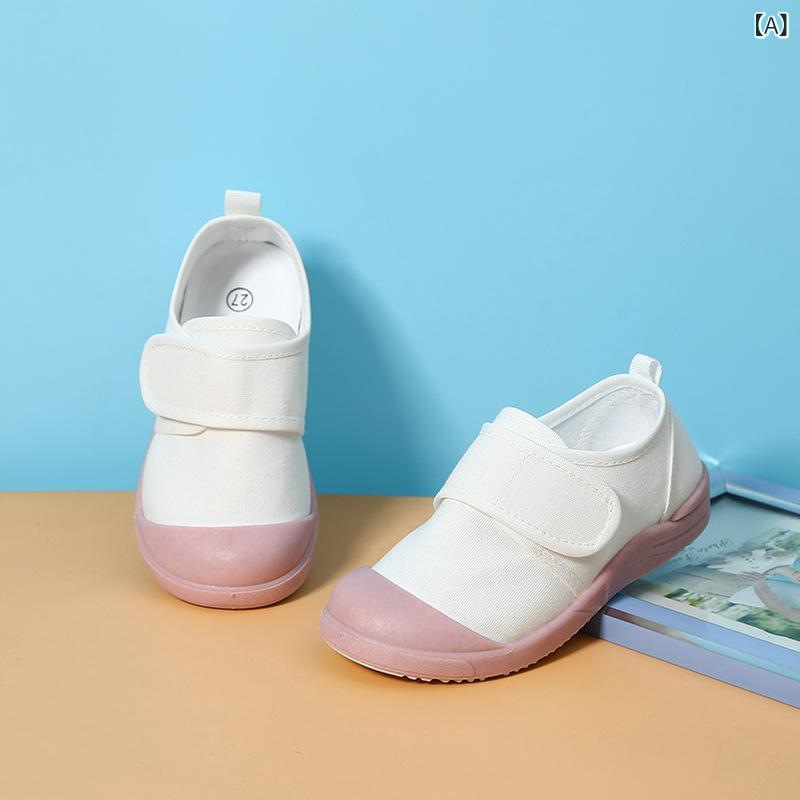 スニーカー キッズ ジュニア ベビー スリッポン 上履き 帆布 子供靴 シューズ 通気...