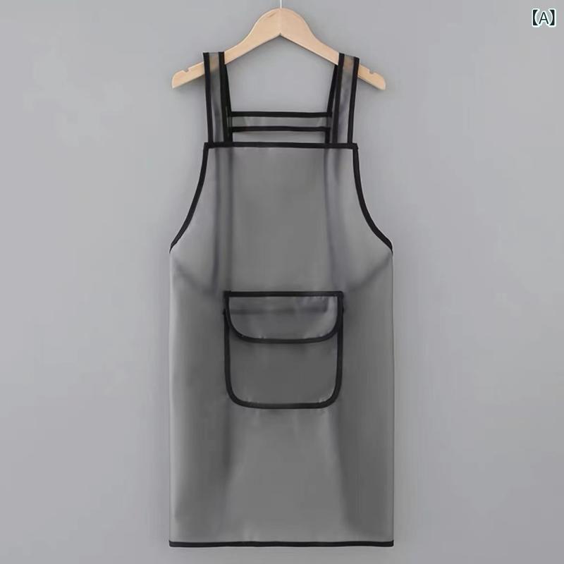 エプロン 袖付き 撥水 防汚 家庭用 厨房用 作業服 ワークエプロン ユニセックス フリーサイズ シンプル 無地 ポケット付き