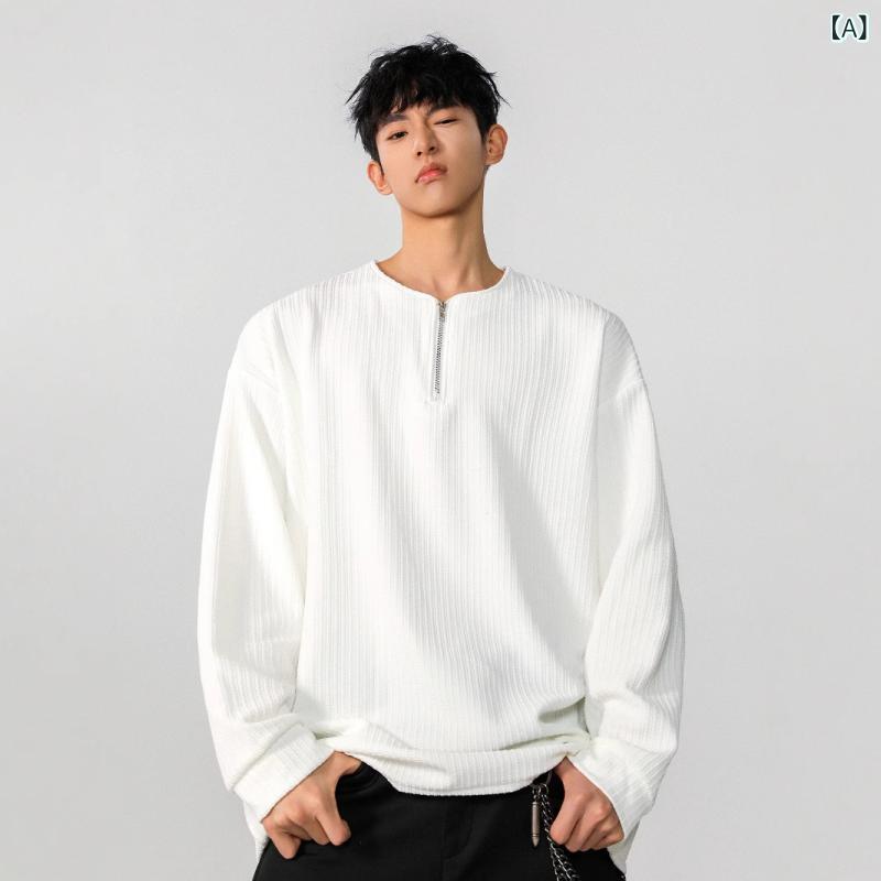 ・カテゴリ: Tシャツ・スタイル: 港風・主な素材: ポリエステル96%以上・柄: 無地・シルエット: ルーズ・ネックライン: クルーネック・袖丈: 長袖・厚み: 普通・カラー展開: 白、黒、杏色・サイズ展開: M、L、XL、XXL、XXXL・重量: 180-250g・素材特性: 通気性・用途: 日常・性別: メンズ・タイプ: プルオーバー・加工: ノーアイロン