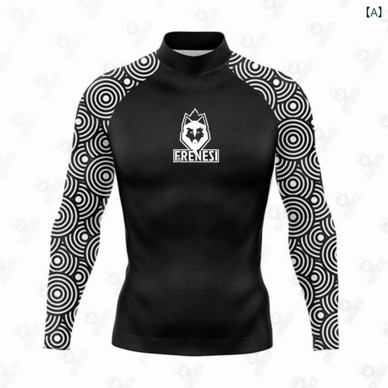 Mens - ラッシュガード メンズ 長袖 フィットネス 防紫外線 速乾 競泳 水泳 スイミング ウェア ダイビング シュノーケリング マリンスポーツ