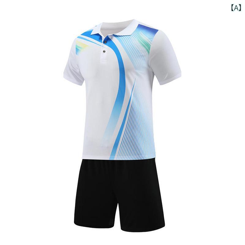 Tシャツ スポーツウェア セットアップ キッズ レディース メンズ 羽毛球 卓球 テニス 吸汗速乾 半袖 ポロシャツ ハーフパンツ