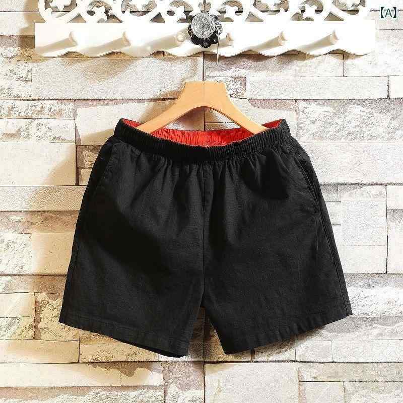 ショートパンツ メンズ 大きいサイズ ゆったり 涼しい 接触冷感 薄手 軽量 ストレッチ ウエストゴム 紐付き カジュアル 無地 コットン混紡 スポーツ ハーフパンツ 短パン ボトムス 部屋着 旅行 海 アウトドア