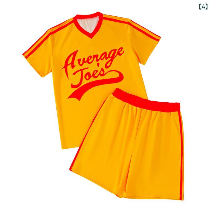 コスプレ衣装 メンズ 映画周辺 スポーツウェア イエロー 半袖 Tシャツ ハーフパンツ ドッジボール コスプレ ハロウィン 仮装 キャラクター 運動服 カジュアル